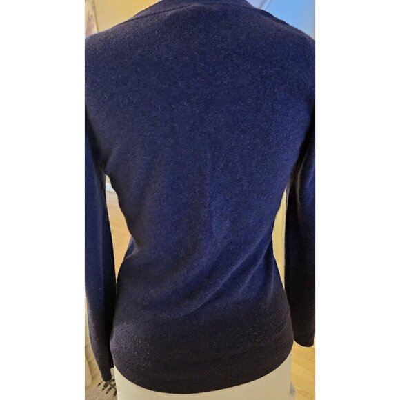 100% Cashmere Elena Solano Womens Medium Rich Purple Crew Neck Sweater - Picture 4 of 5